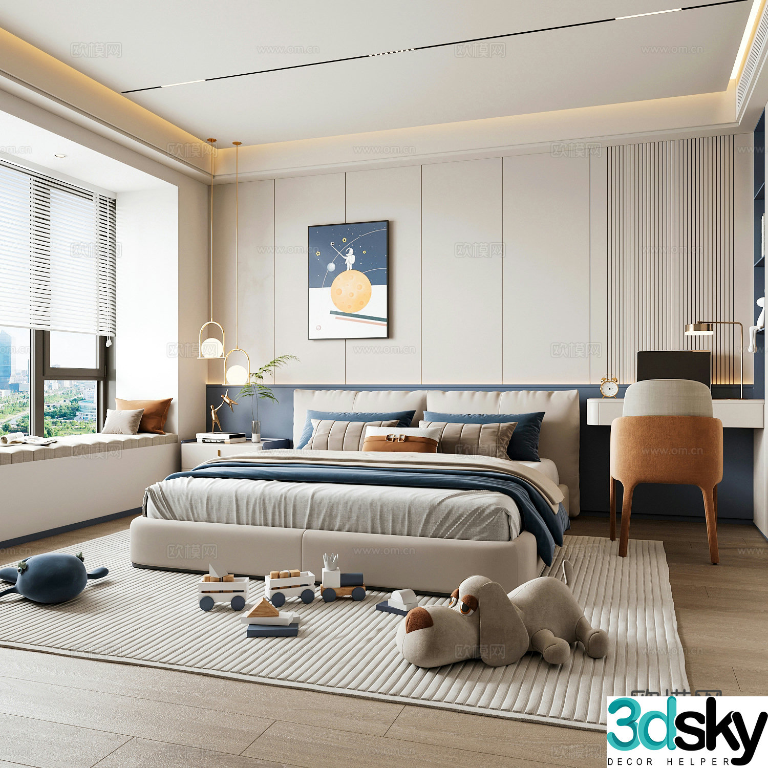 Modern children’s room boy’s room girl’s room 3d model