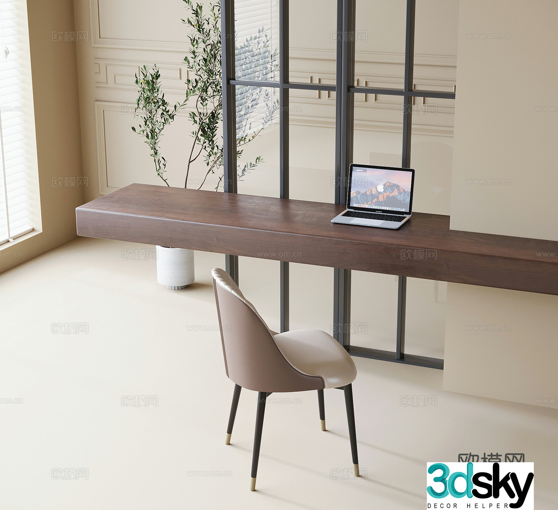 Modern custom desk chair 3d model