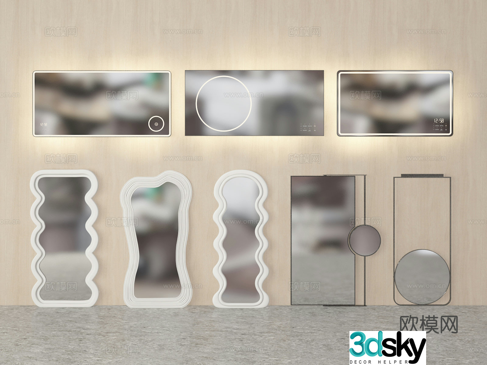 Mirror full length mirror floor mirror 3d model