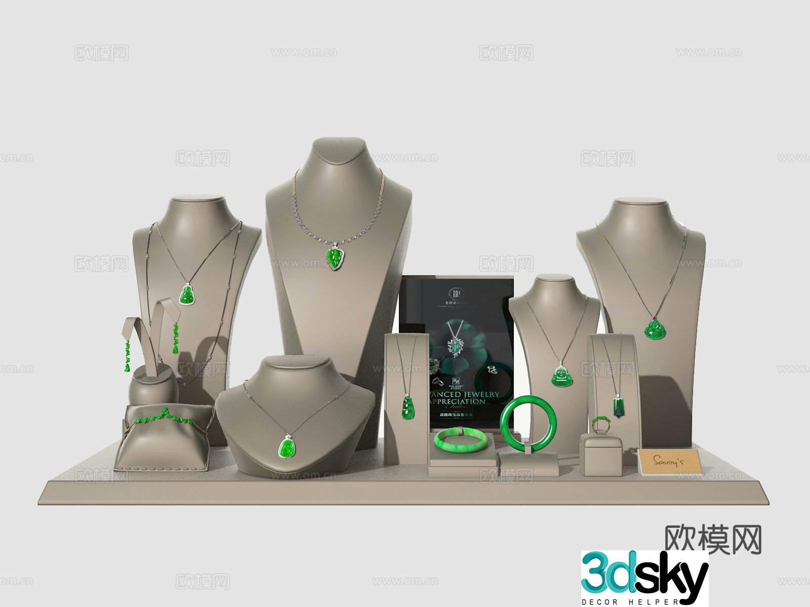 jewelry jewelry necklace bracelet 3d model