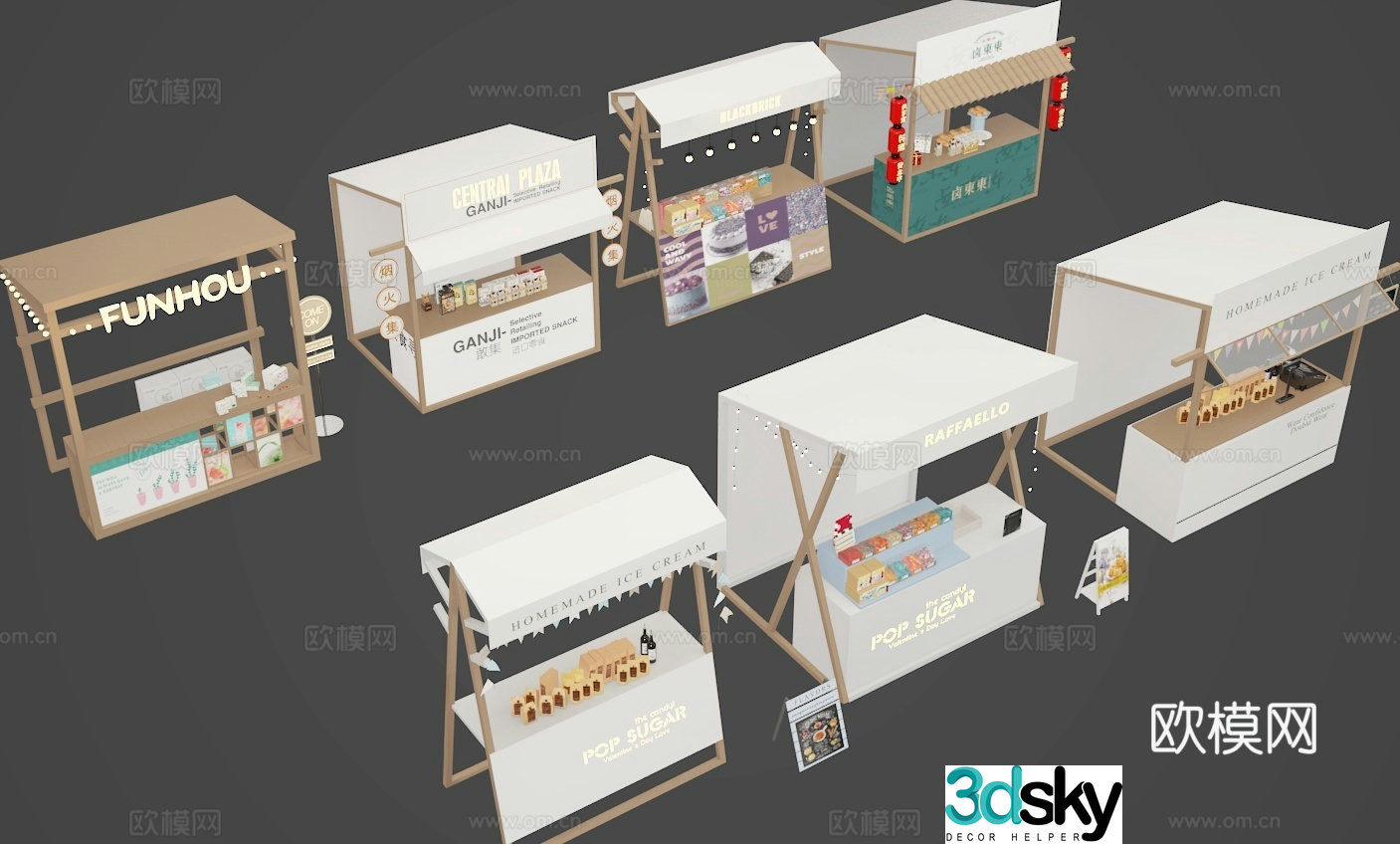 market stall stall 3d model