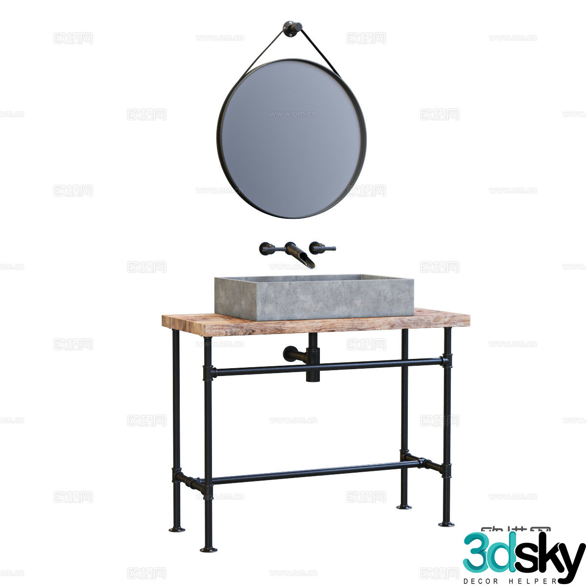 Wabi-sabi style washbasin 3D model
