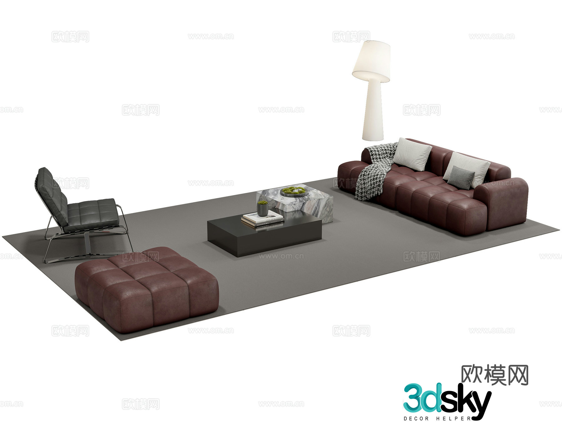 Modern sectional sofa 3d model