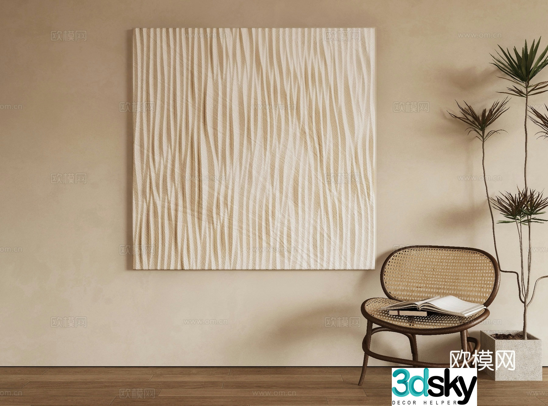 Modern decorative painting texture painting abstract painting 3d model