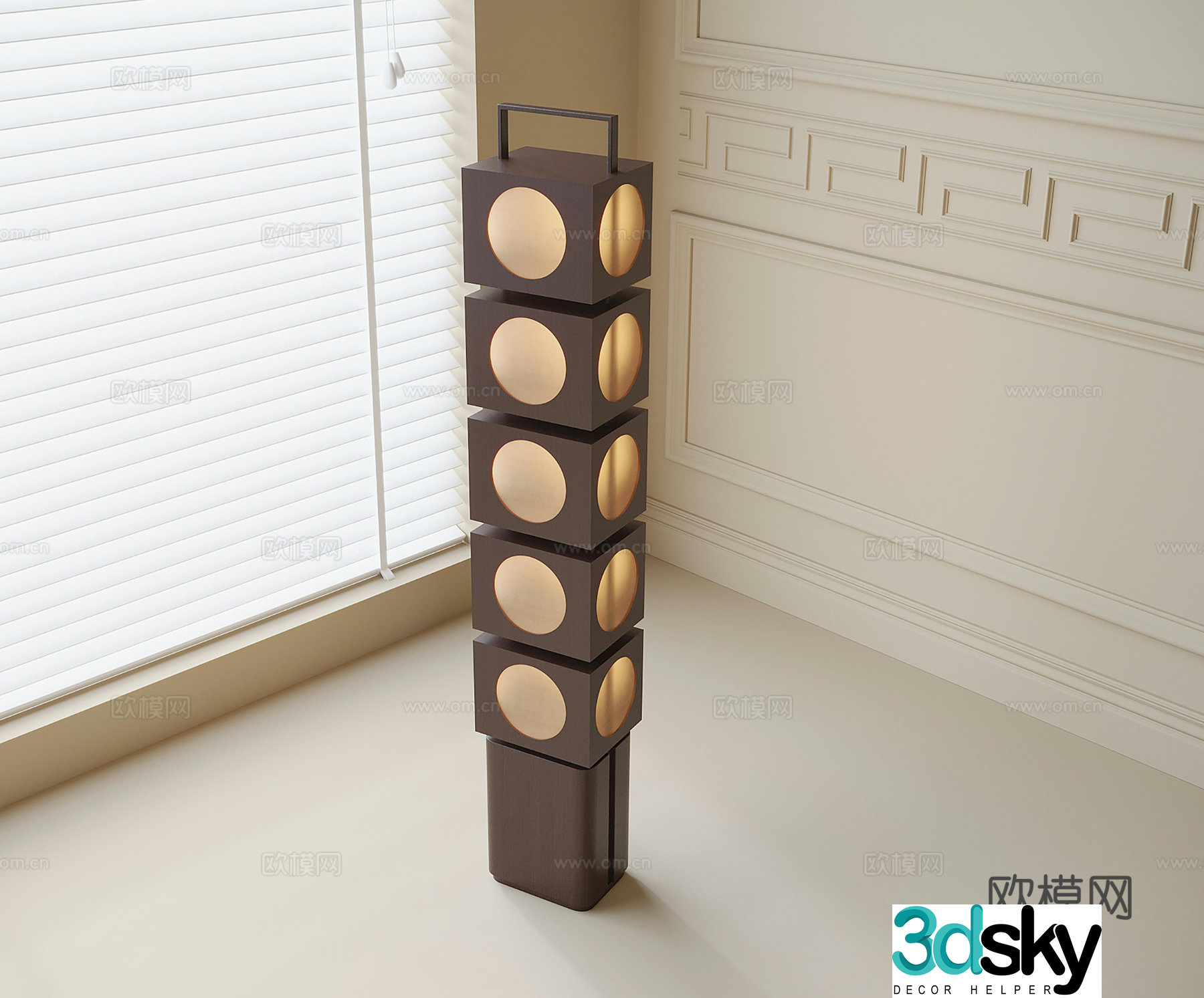 Medieval style floor lamp 3d model