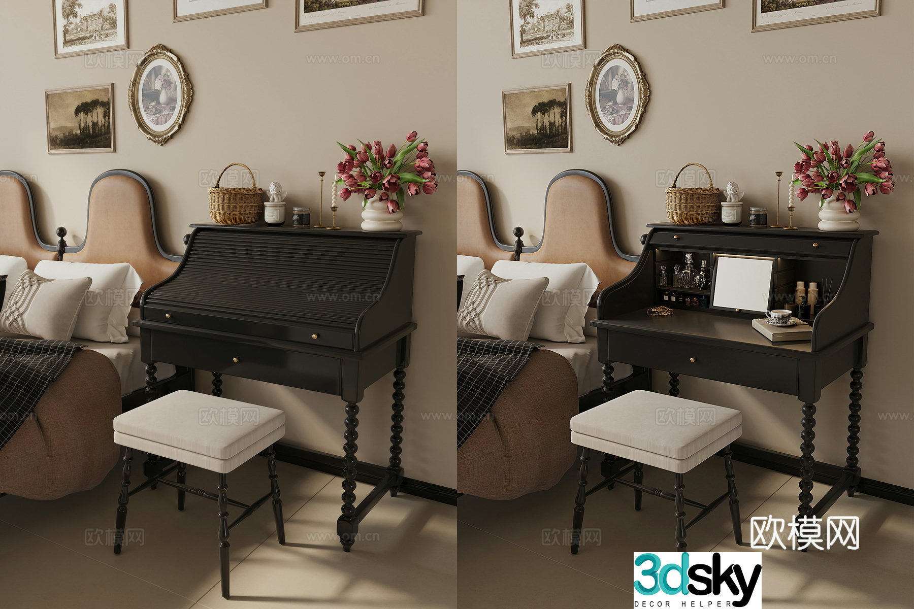 French dressing table dressing table 3d model