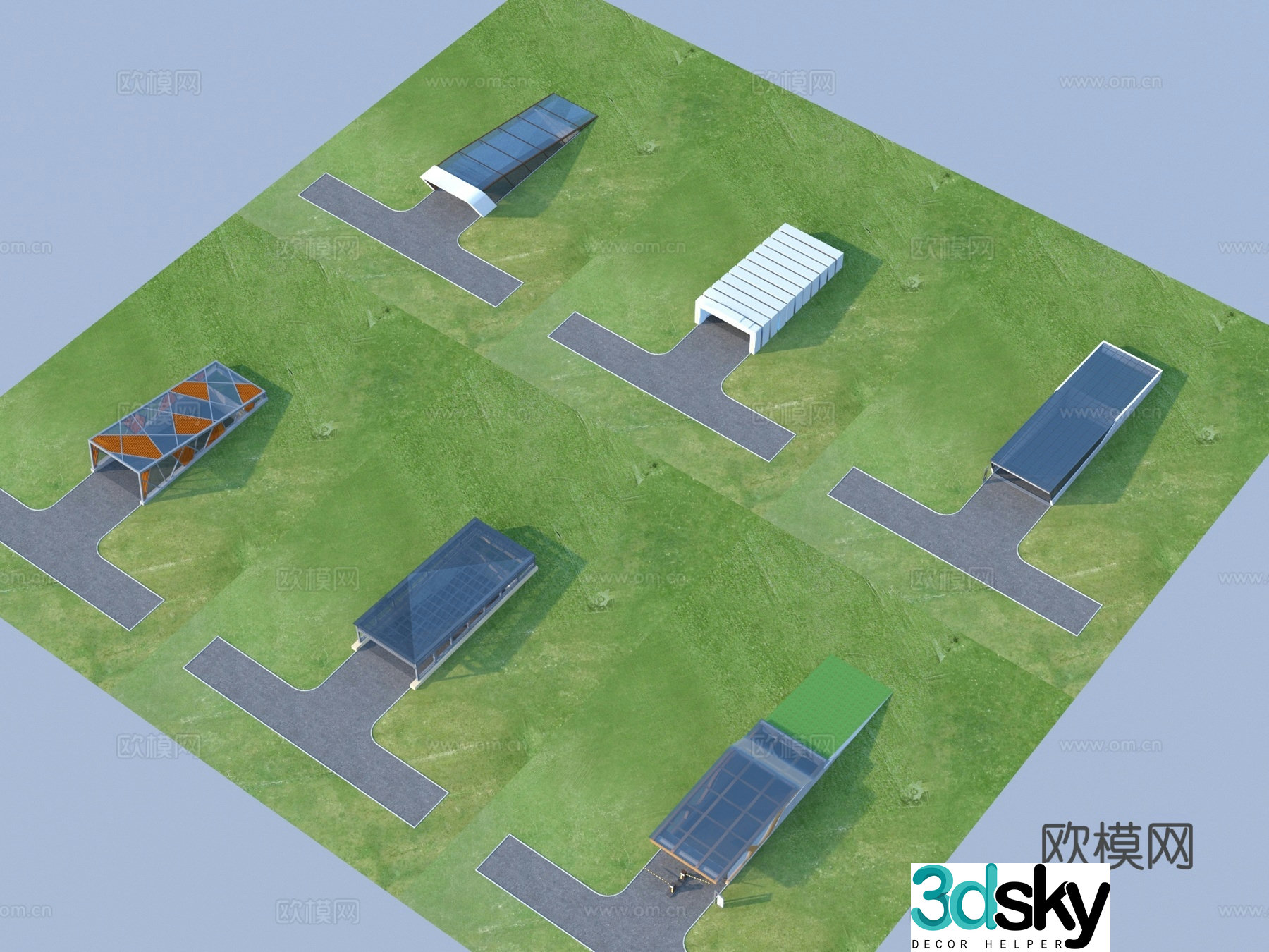 Underground garage parking lot entrance and exit 3D model