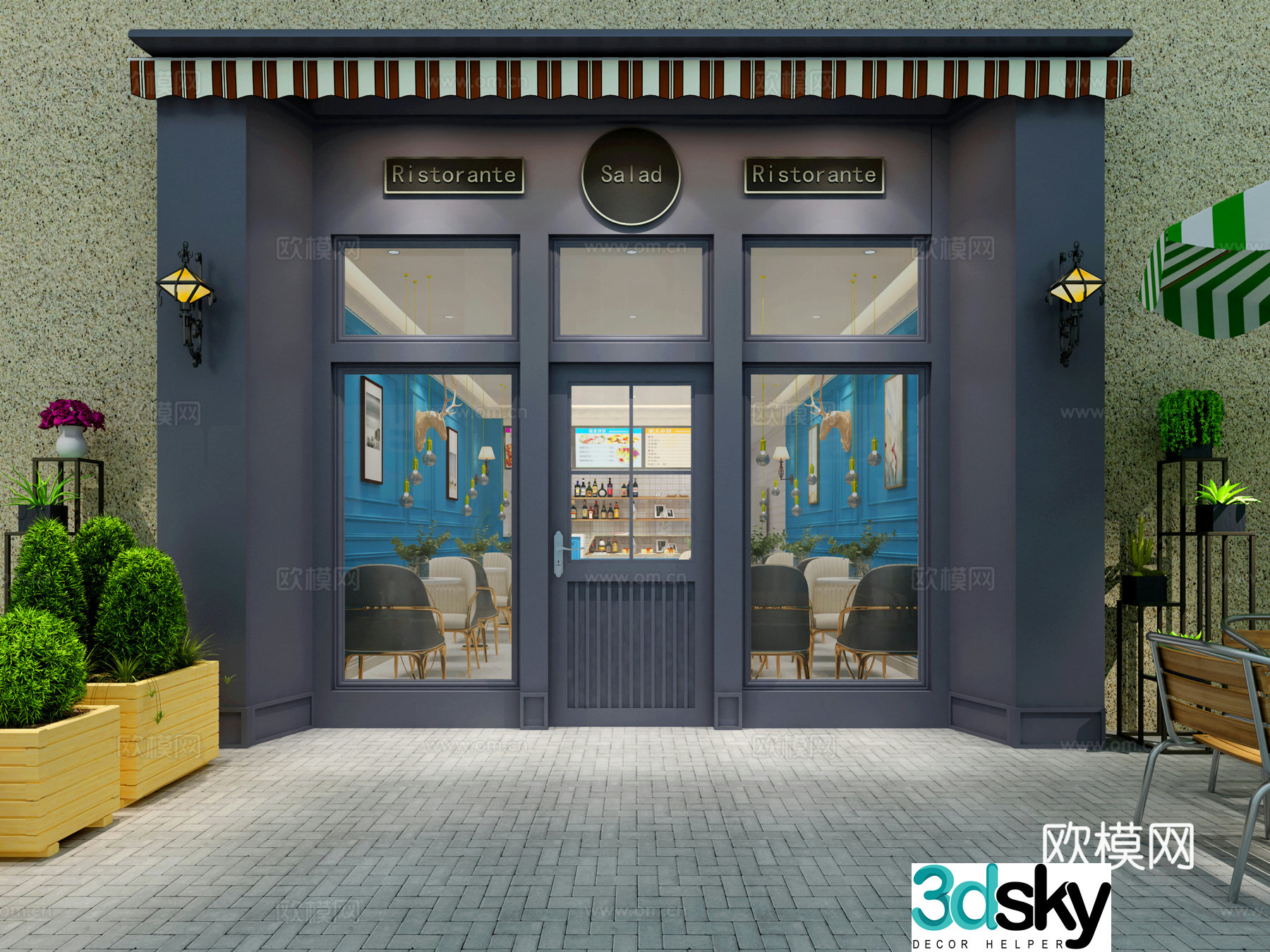European milk tea shop dessert shop 3d model