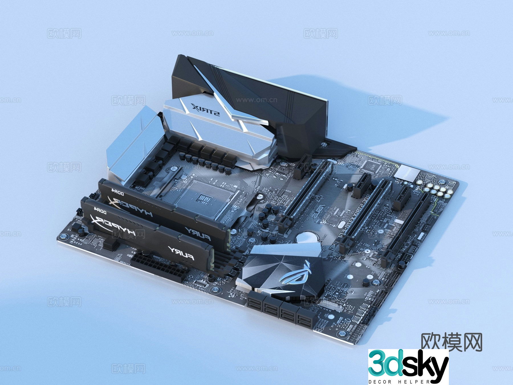 Computer motherboard computer accessories 3d model