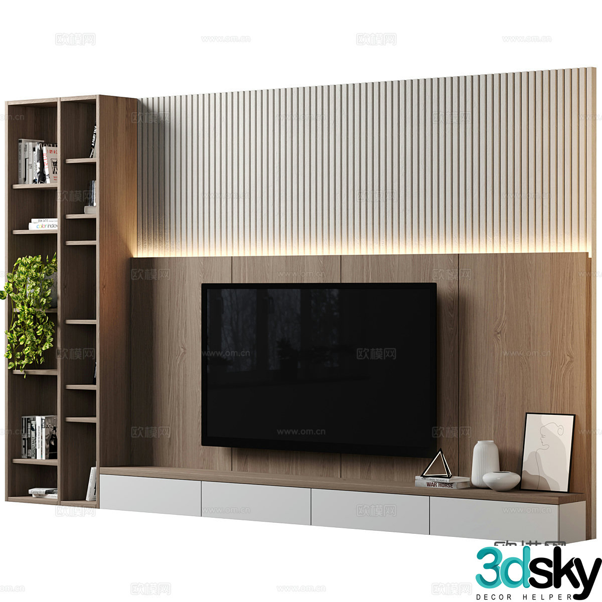 TV background wall 3d model