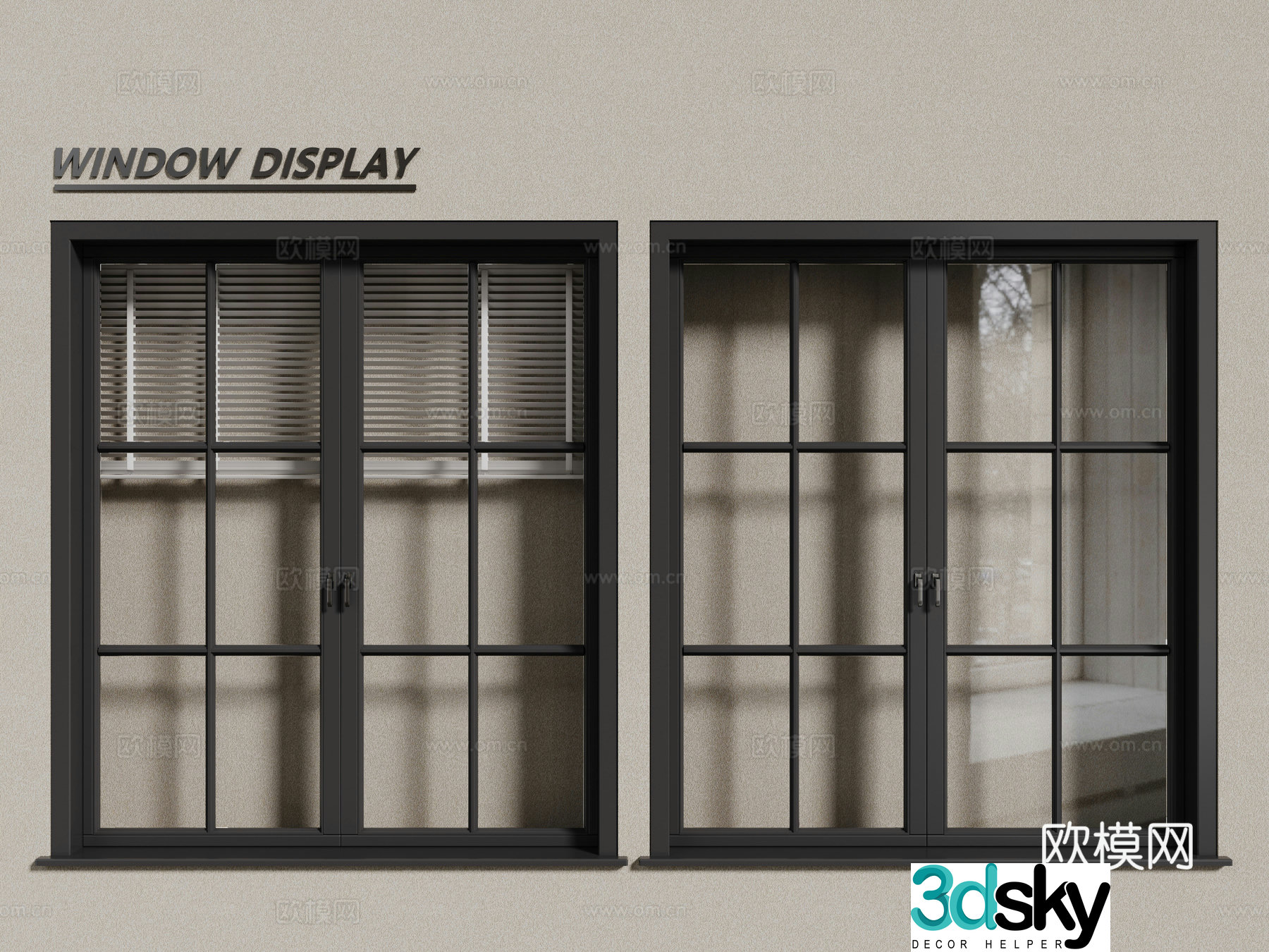 Aluminum alloy windows casement windows floor-to-ceiling windows 3d model