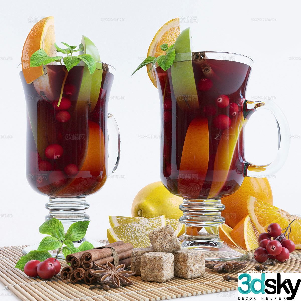 food food alcohol beverage 3d model