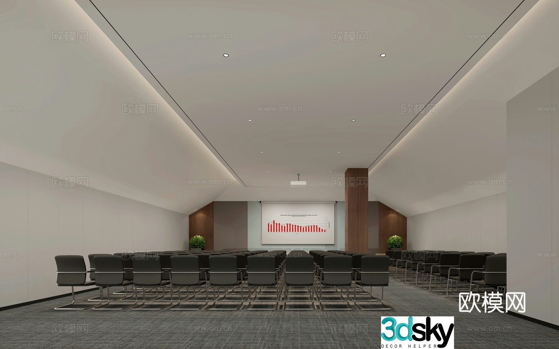 Modern conference room 3d model