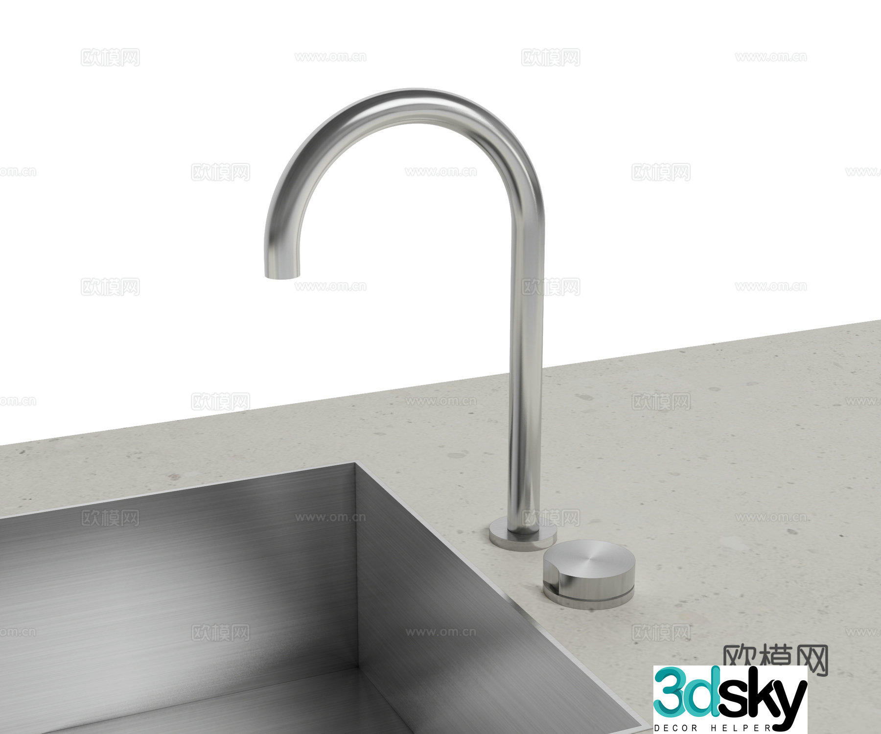 kitchenware sink stainless steel sink 3d model