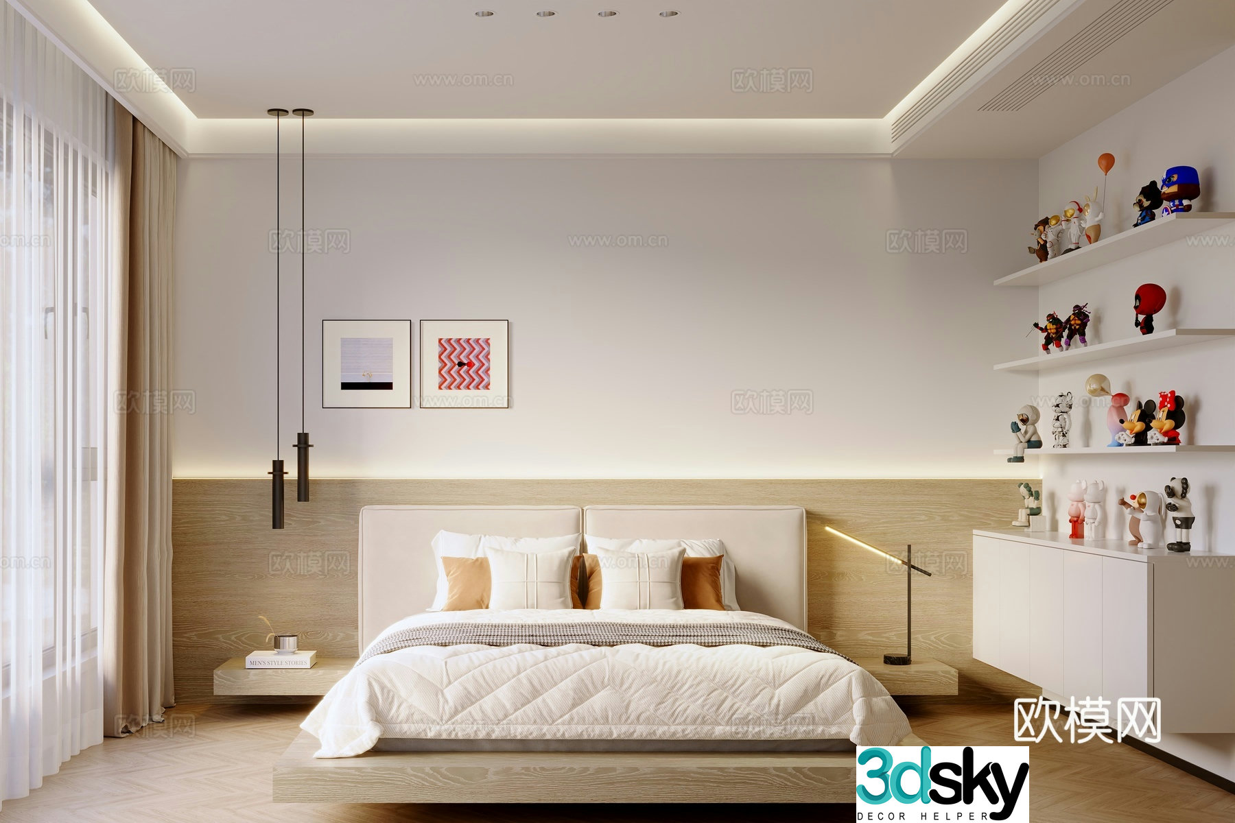 Modern bedroom master bedroom 3d model