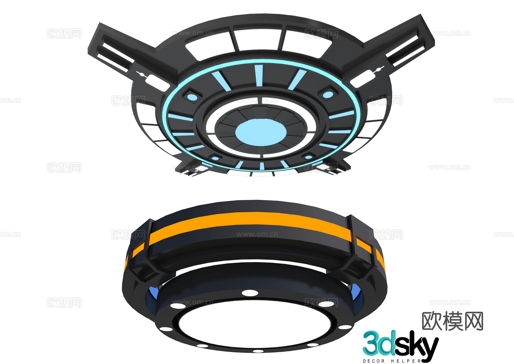 Modern Internet cafe decorative lamp special-shaped ceiling lamp 3D model