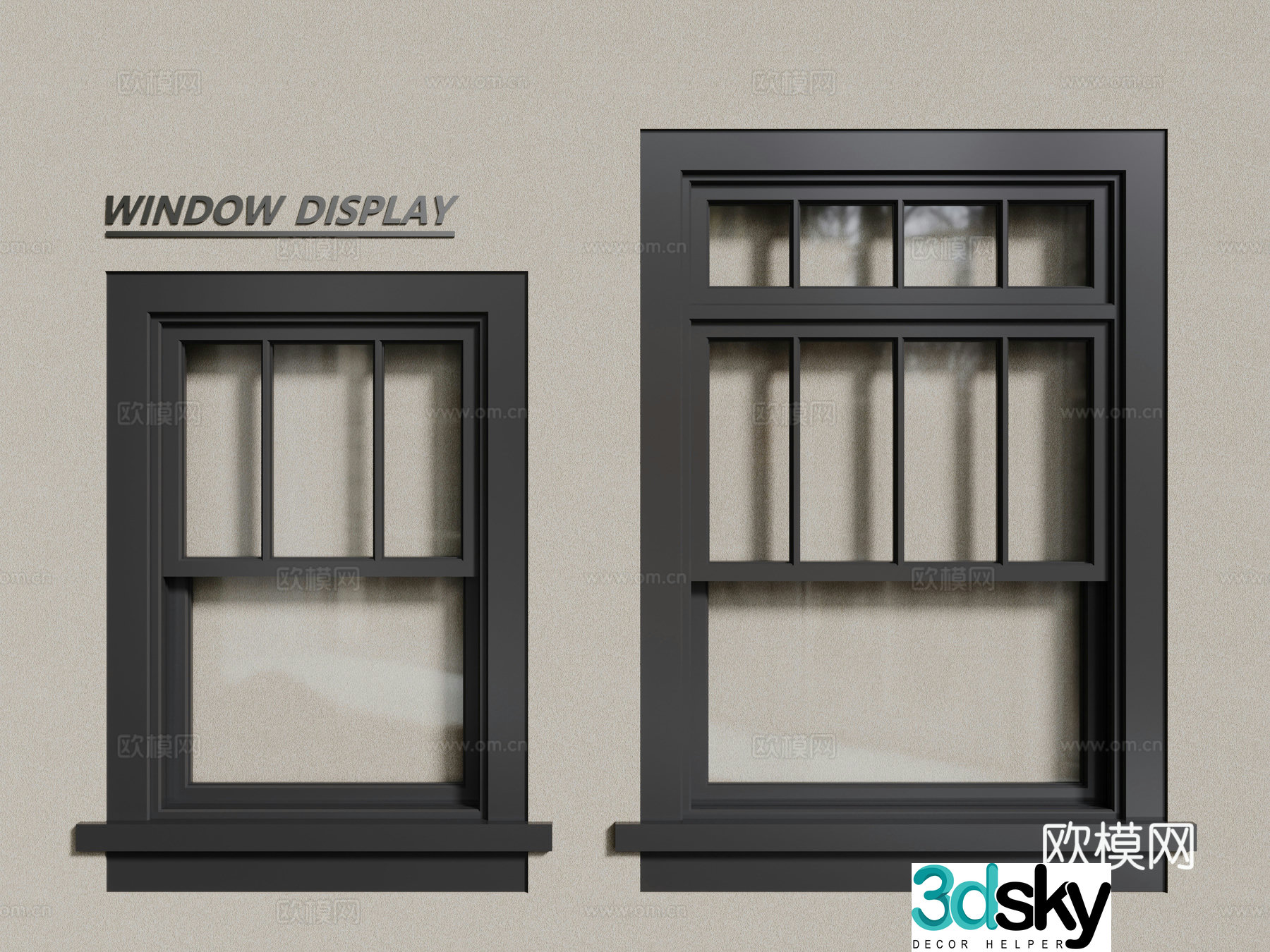 Aluminum alloy windows casement windows floor-to-ceiling windows 3d model