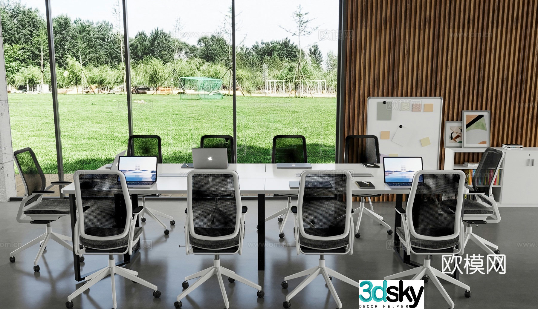 Modern conference table conference table ergonomic chair office chair 3d model