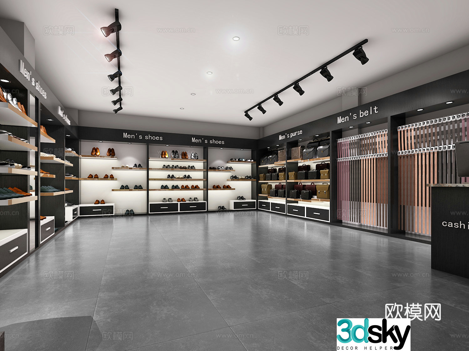 Modern men’s shoe and hat store 3d model