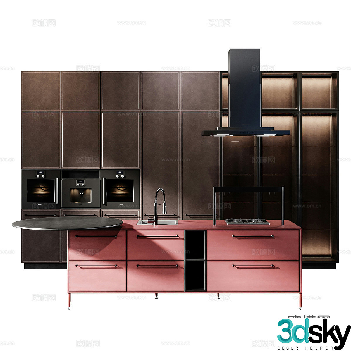 American cabinet island cabinet 3d model