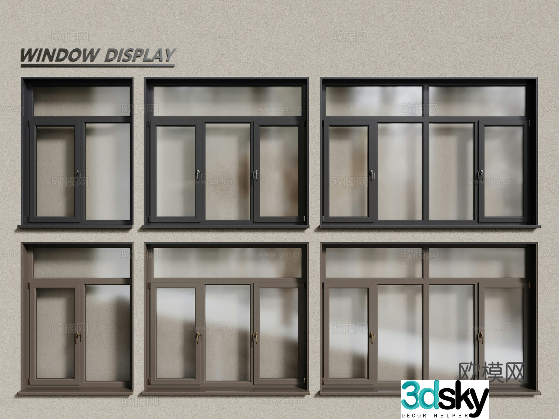 Aluminum alloy windows casement windows floor-to-ceiling windows 3d model