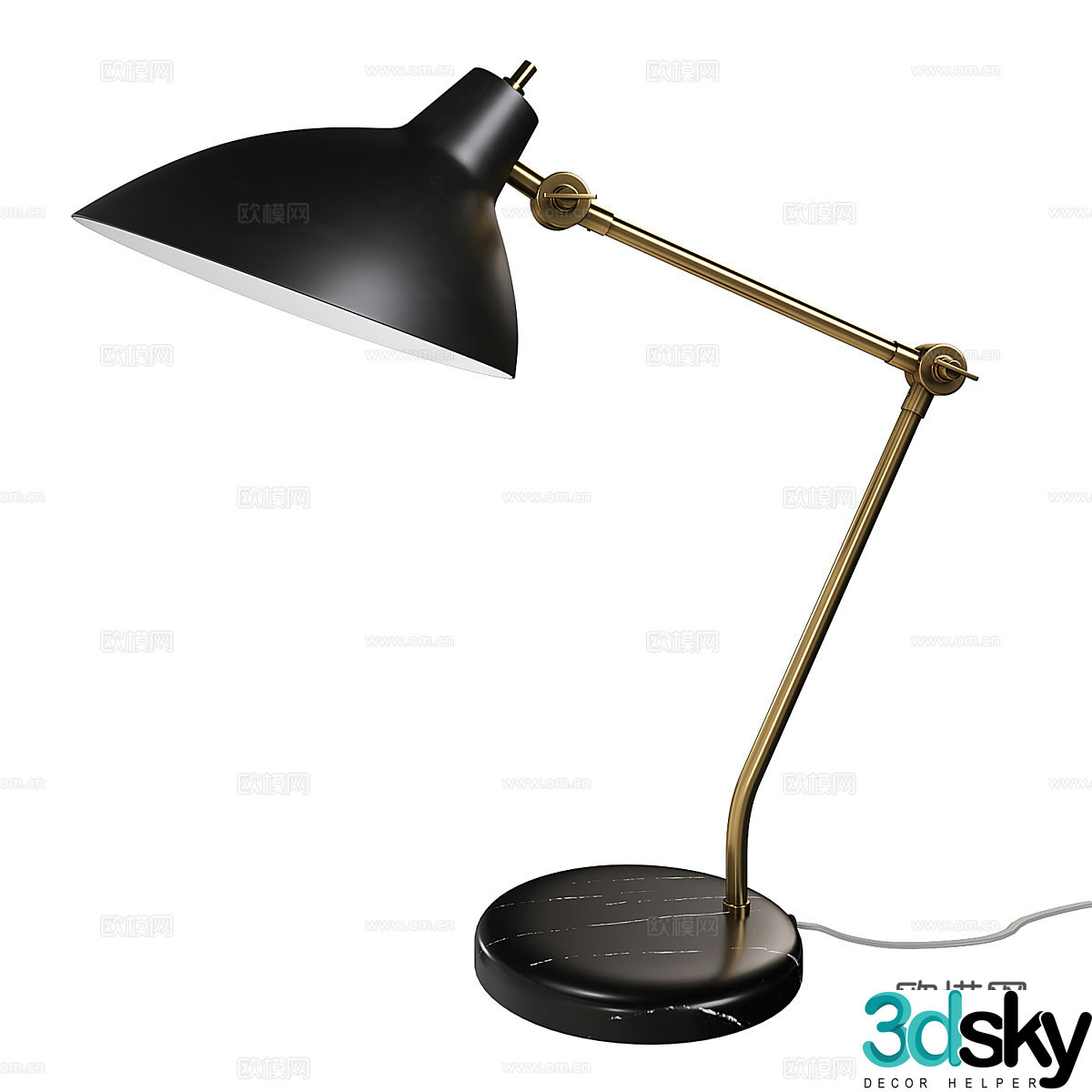 Minimalist desk lamp reading lamp 3d model