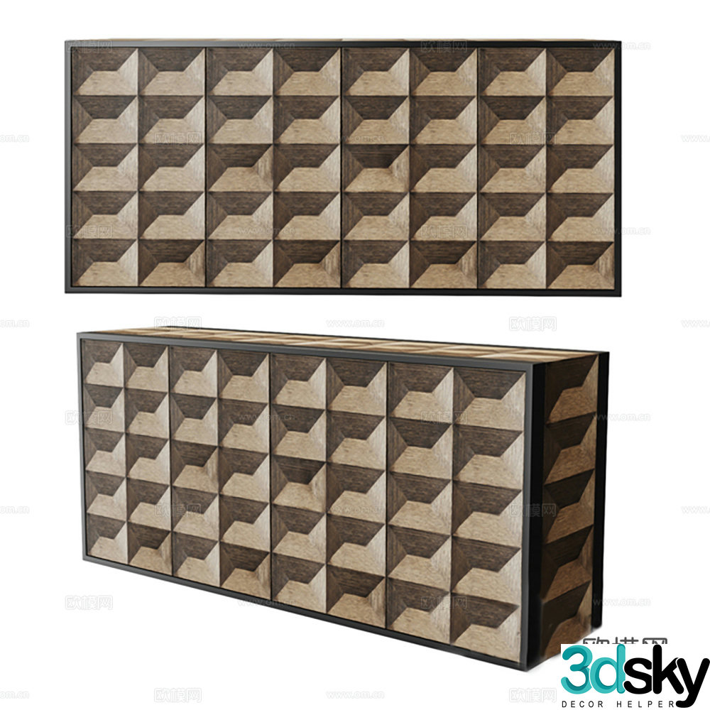 Modern low cabinet finished cabinet entrance cabinet 3D model