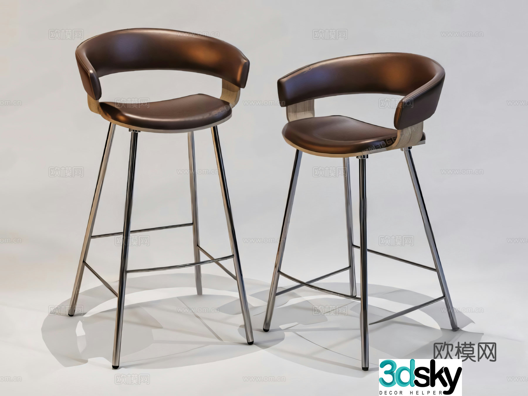 Medieval style bar stool bar stool leather bar stool 3d model