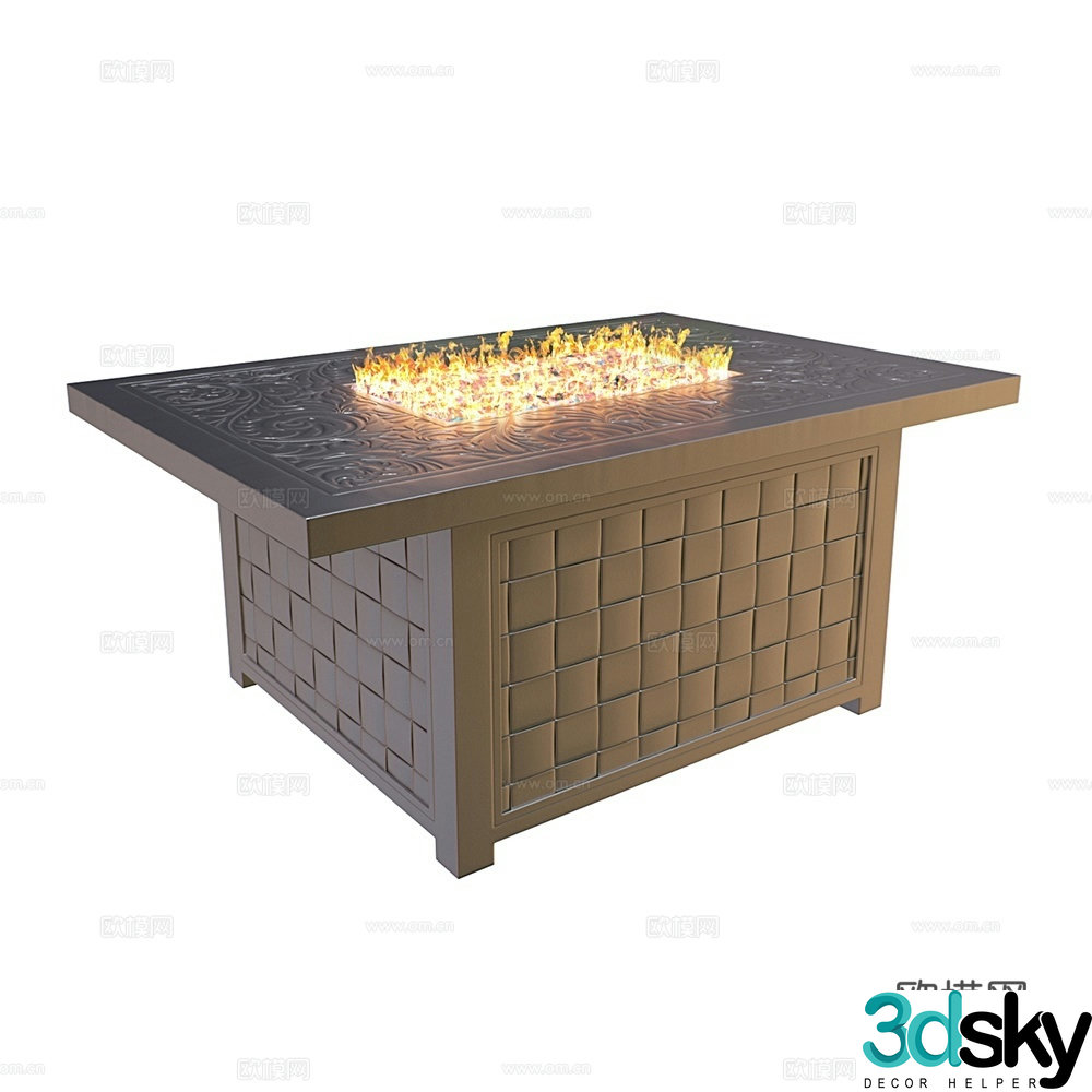 Modern outdoor table fire table 3d model