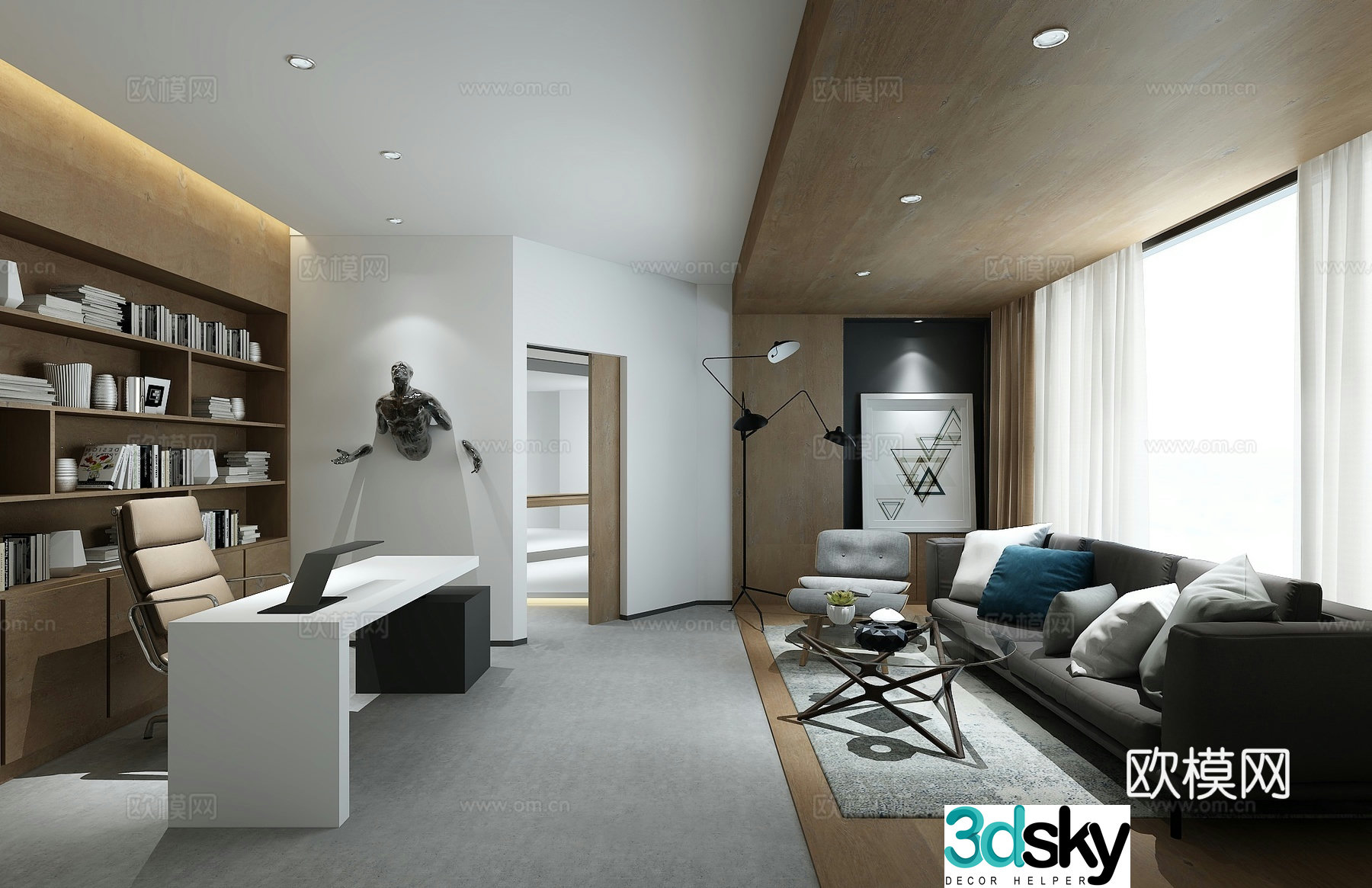 Modern manager office manager room 3d model