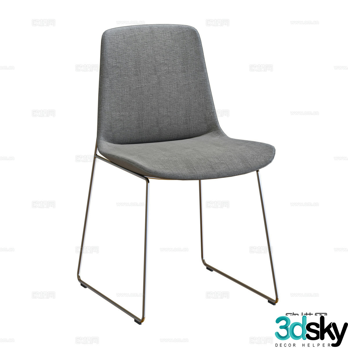 Modern chair single chair dining chair 3d model