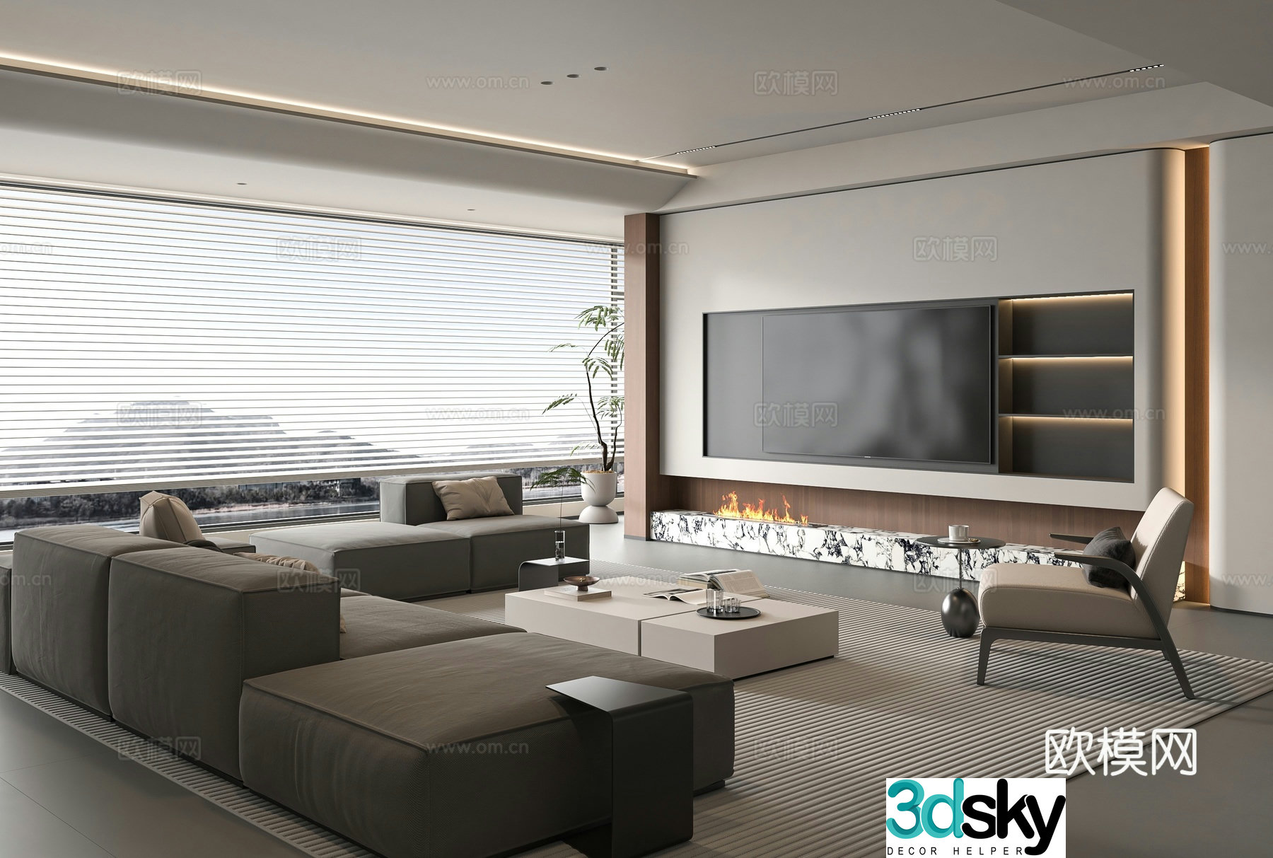 Modern living room 3d model