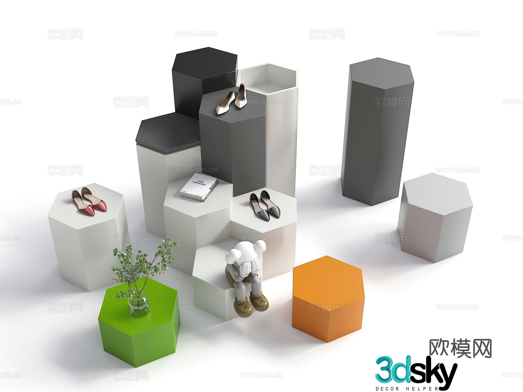 Modern exhibition stand display stand flow table 3D model