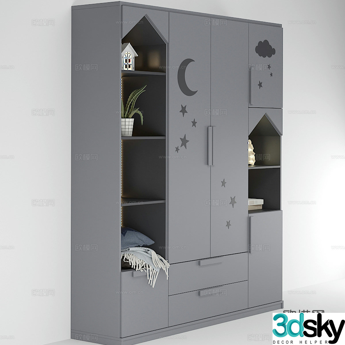 Modern children’s wardrobe 3d model