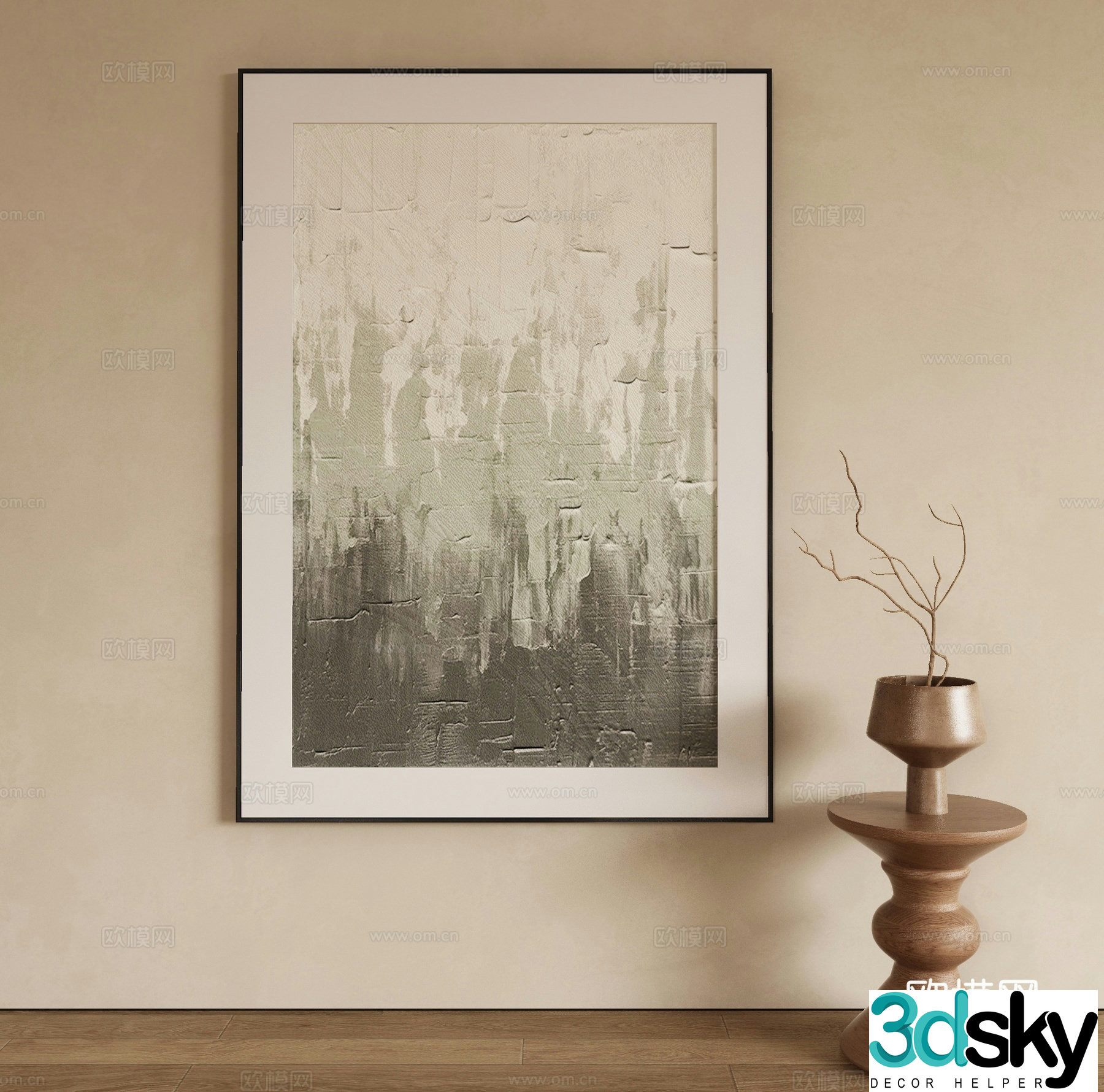 Modern decorative painting hanging painting 3d model