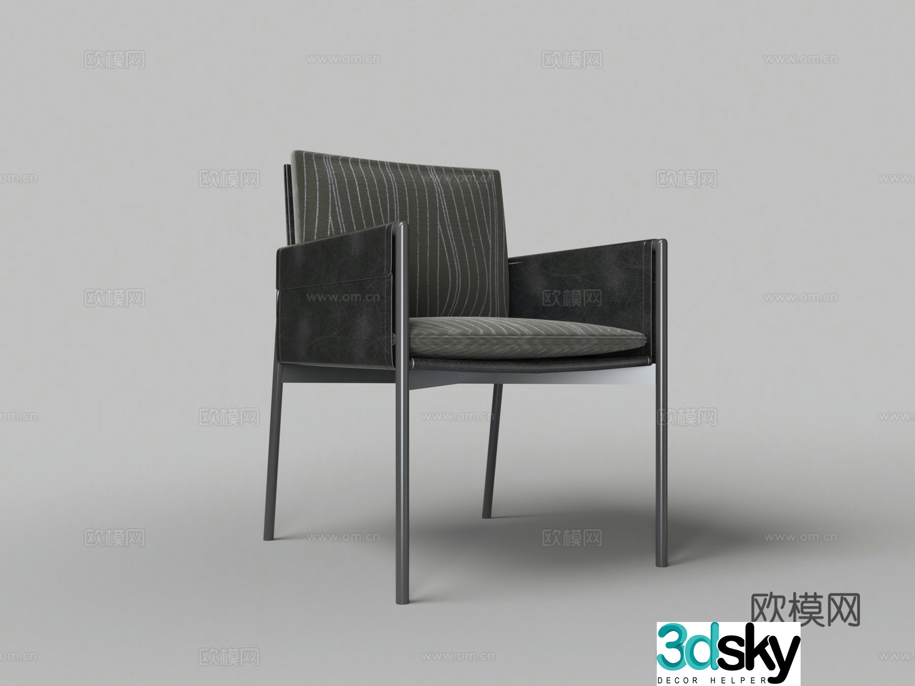 Modern leisure chair back chair dining chair single chair 3d model