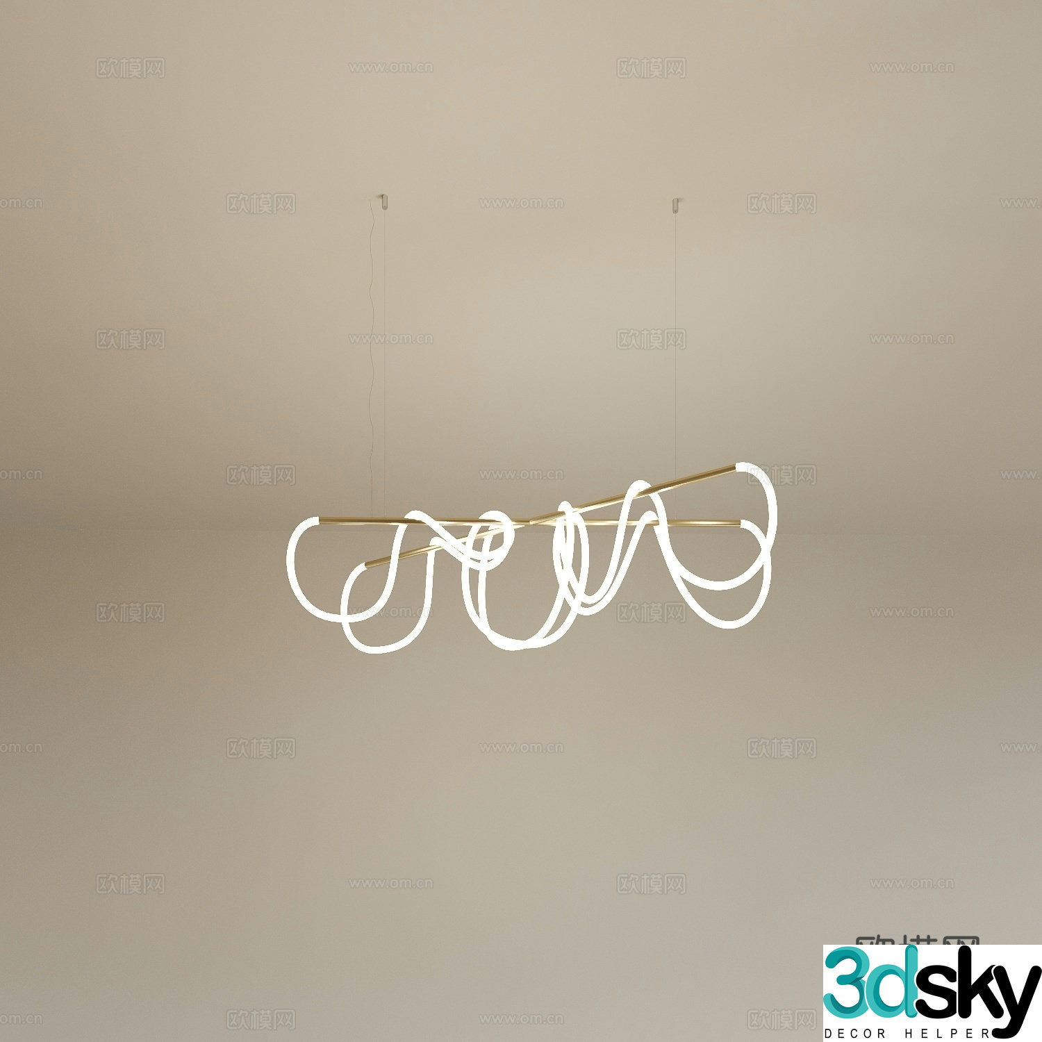 Modern coil chandelier 3d model