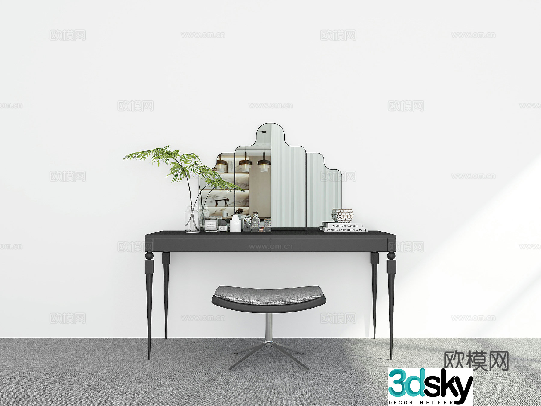 Modern dressing table dressing table 3d model