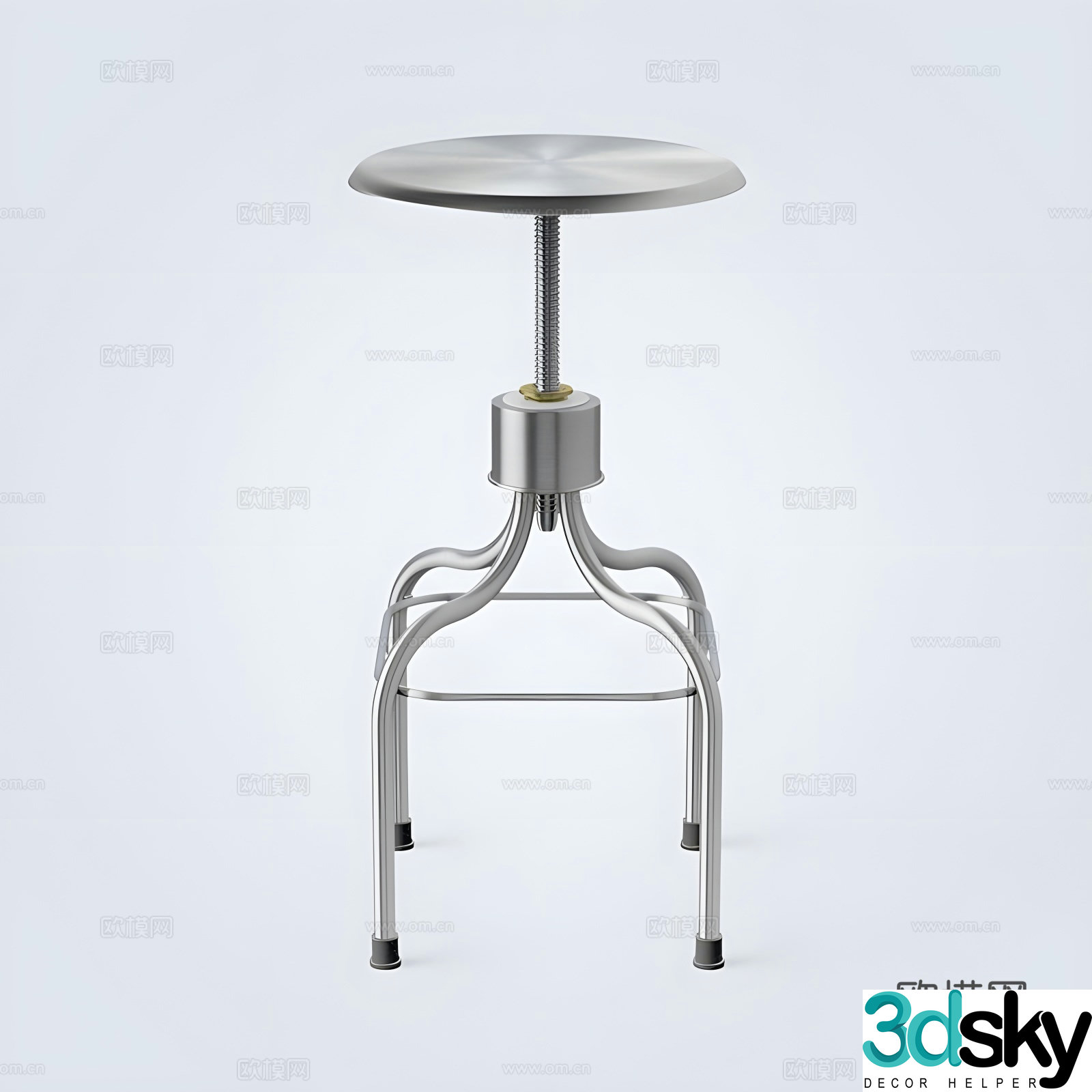Physical examination steel stool 3d model
