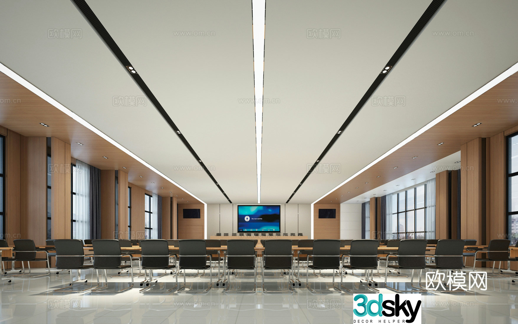 Modern lecture hall conference hall 3d model