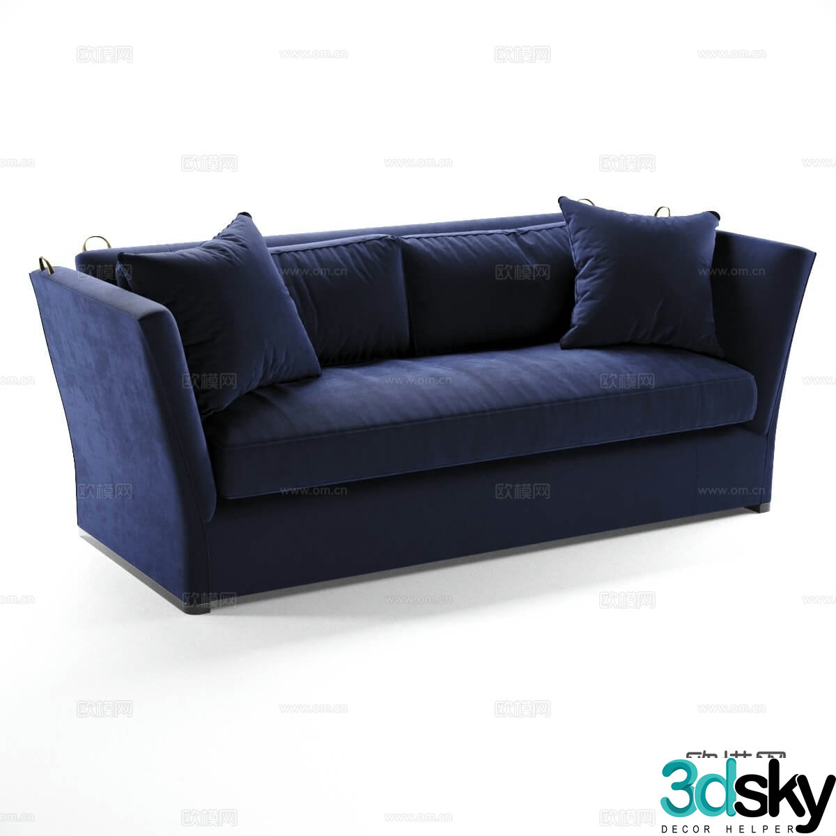 Modern blue sofa double sofa 3d model