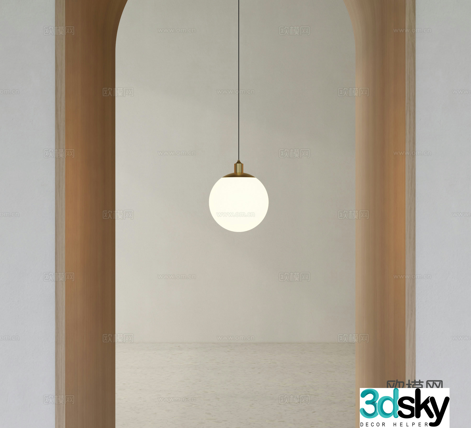 Modern ball chandelier bedside small chandelier 3d model