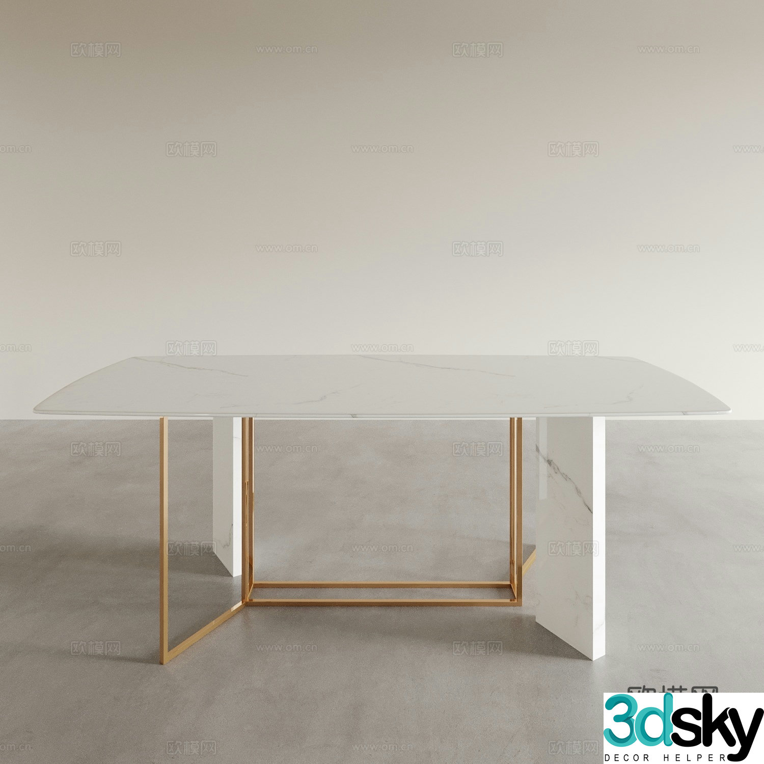 Marble dining table 3d model