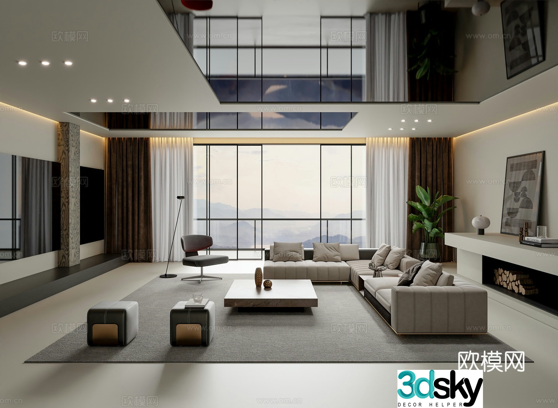 Modern living room 3d model