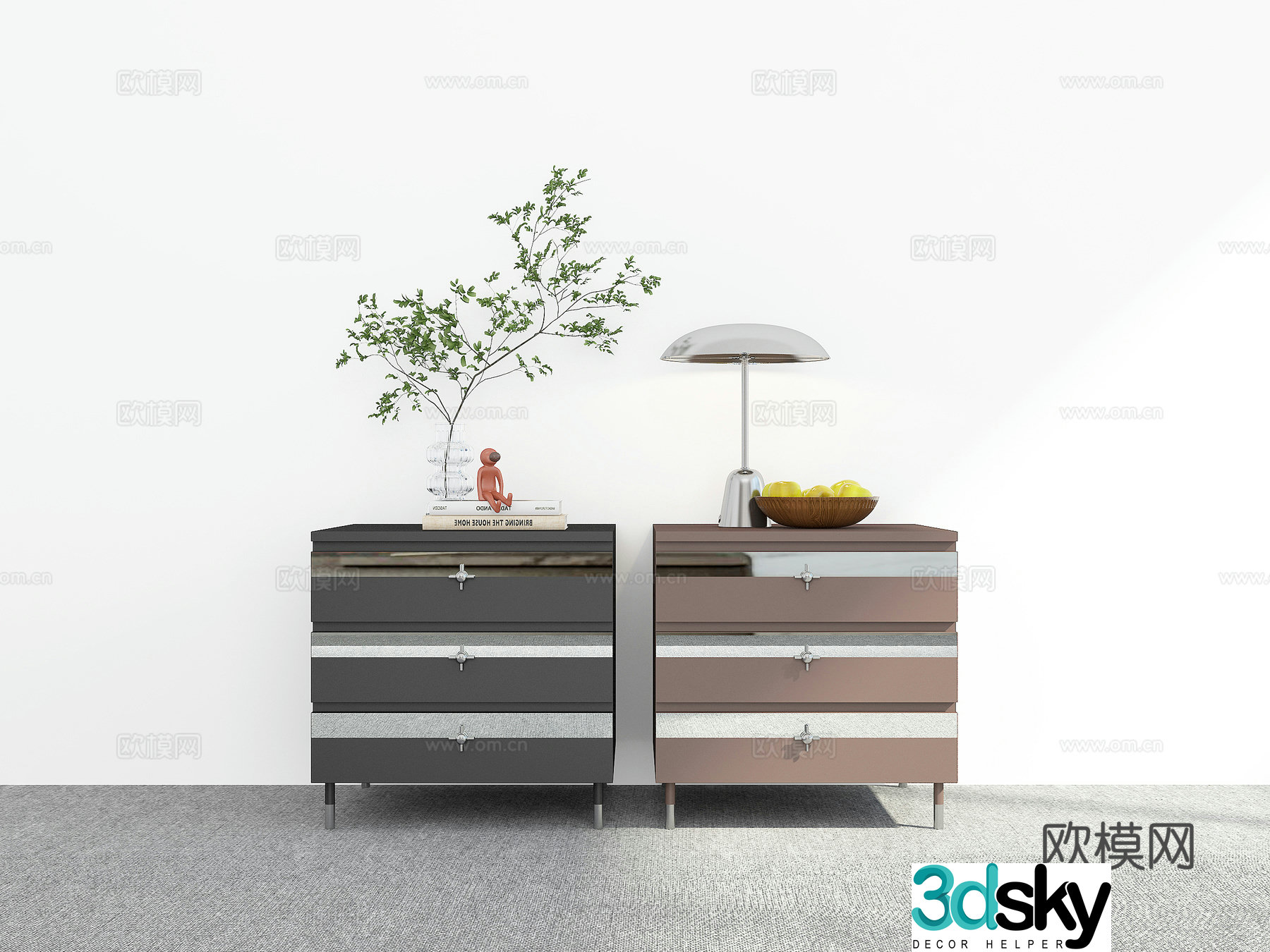 Modern bedside table 3d model