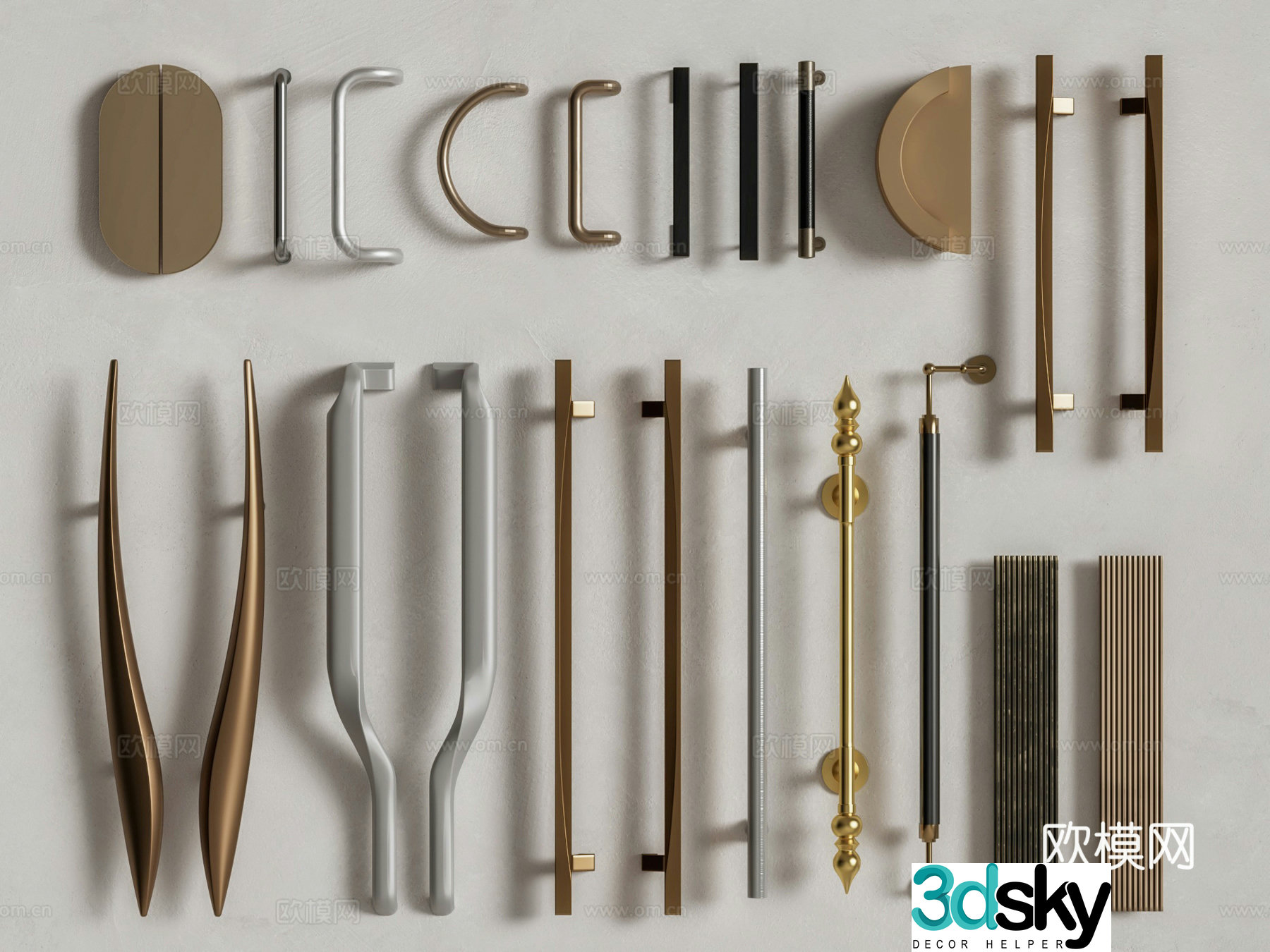 Hardware handle door handle cabinet door handle 3d model