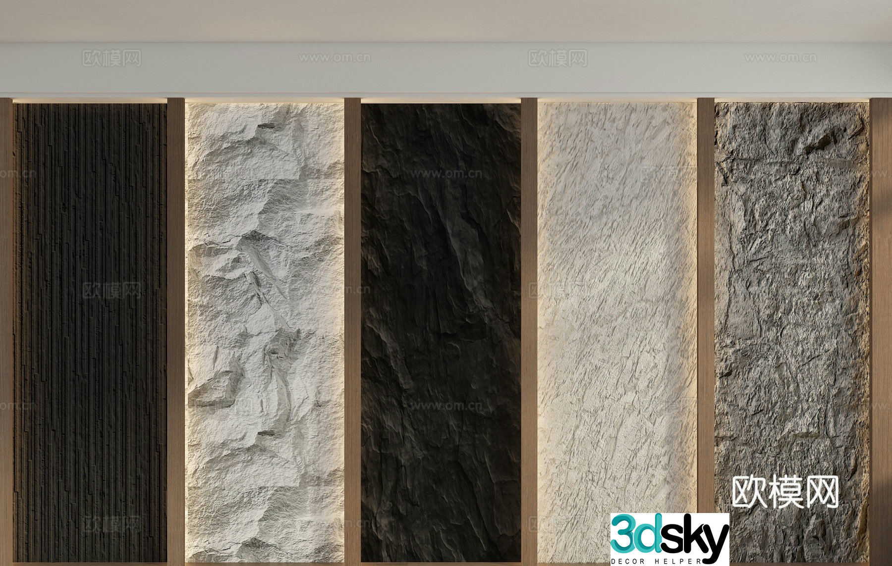 Mushroom stone stone background wall pu stone soft stone black mountain rock pu stone skin 3d model
