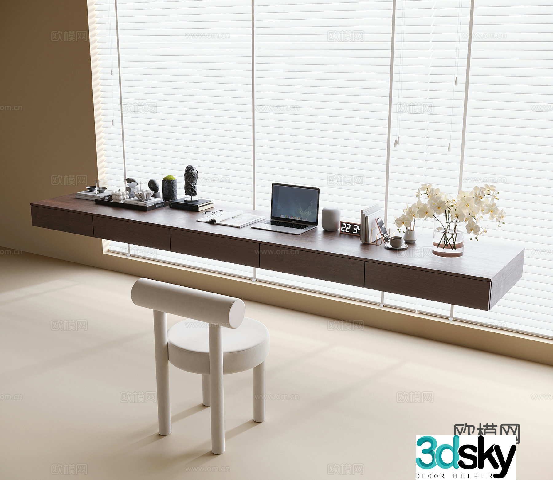 Modern suspended desk chair 3d model