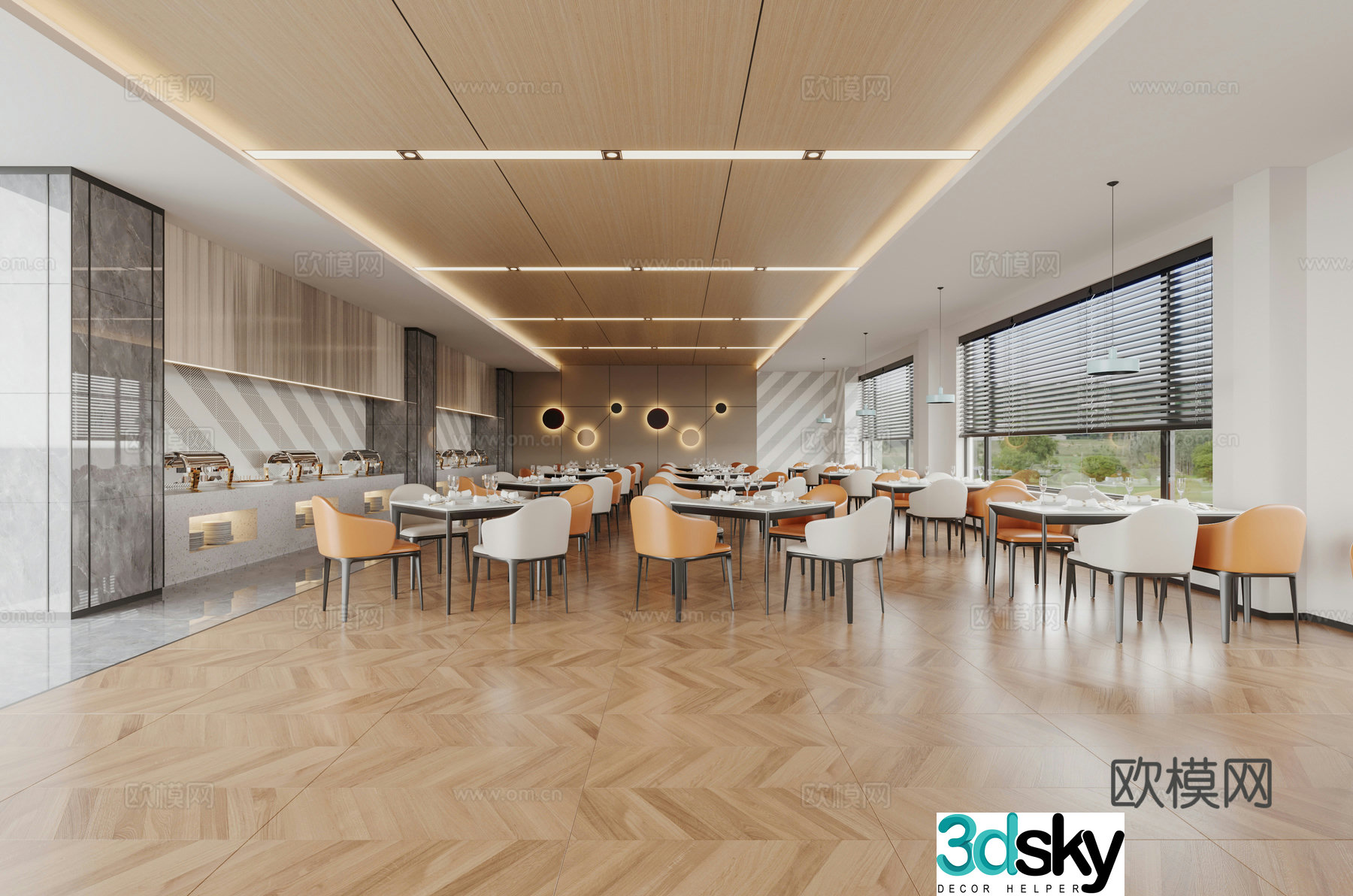Modern cafeteria 3d model