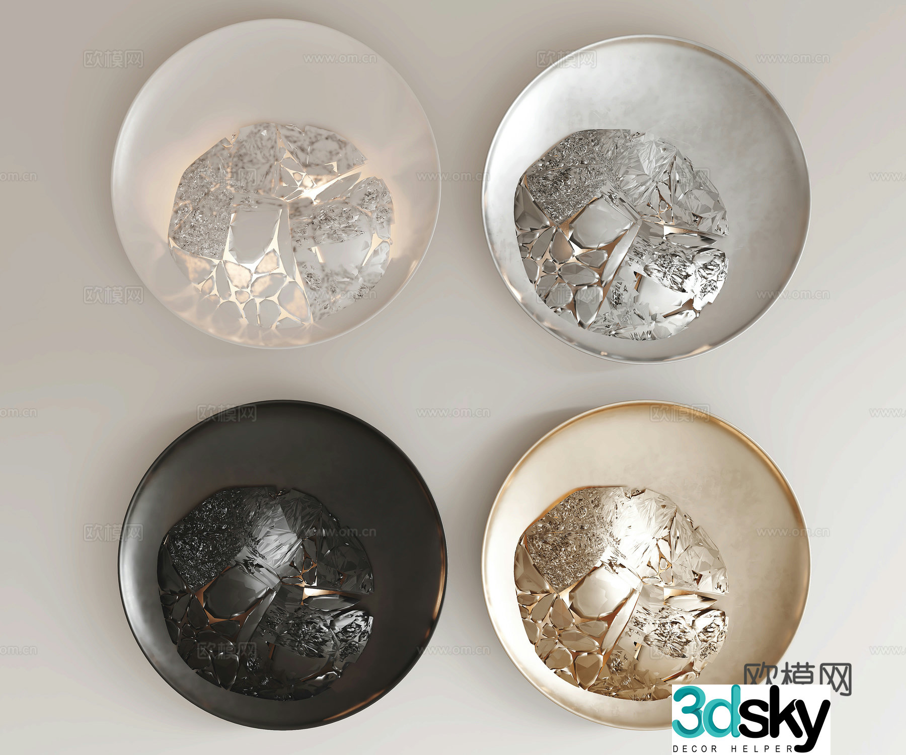 Round wall decoration three-dimensional hanging decoration 3D model